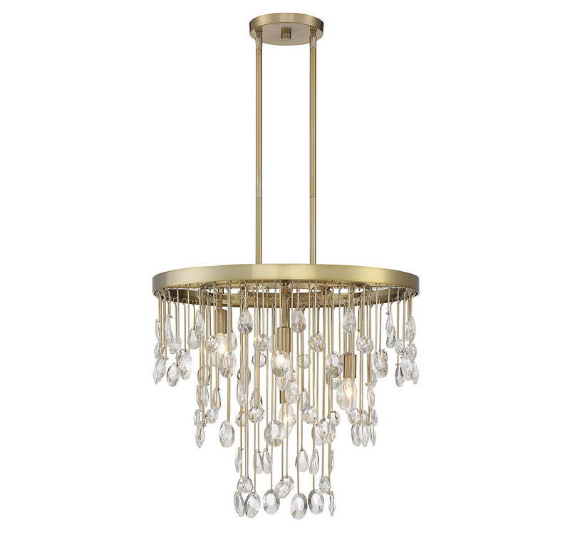 Savoy House 1-1846-4-127 Four Light Chandelier, Noble Brass