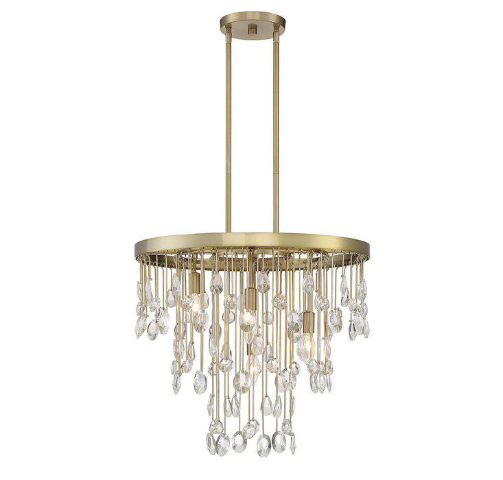 Savoy House 1-1846-4-127 Four Light Chandelier, Noble Brass