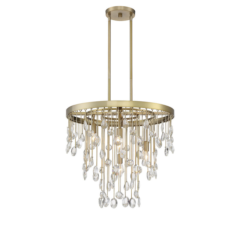 Savoy House 1-1846-4-127 Four Light Chandelier, Noble Brass