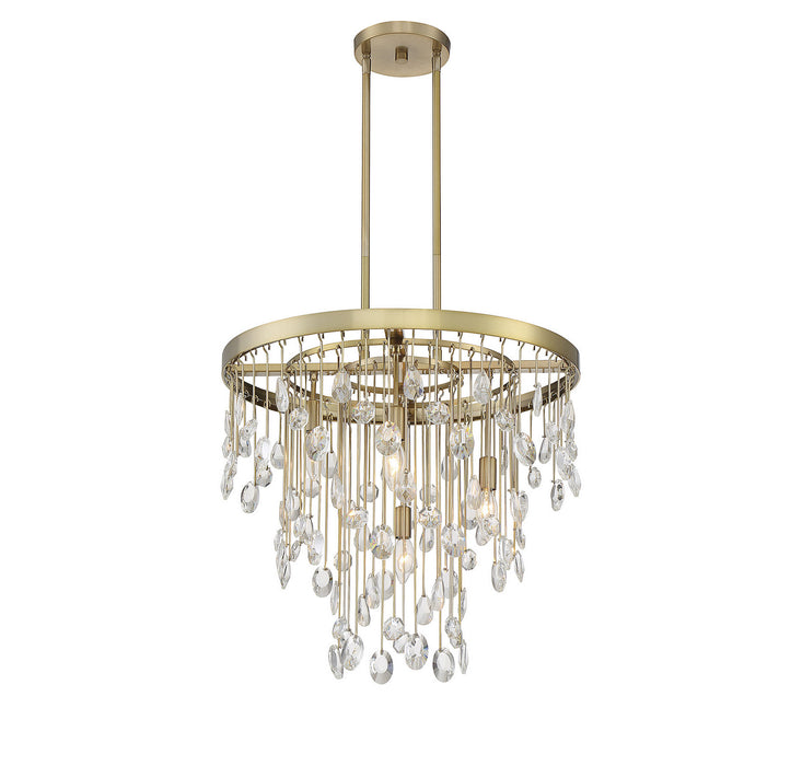 Savoy House 1-1846-4-127 Four Light Chandelier, Noble Brass
