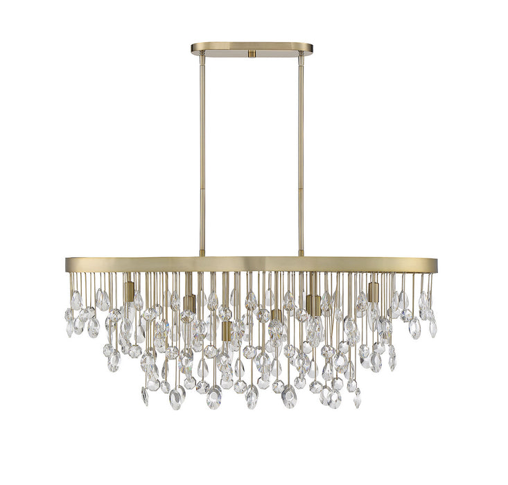 Savoy House 1-1847-8-127 Eight Light Linear Chandelier, Noble Brass