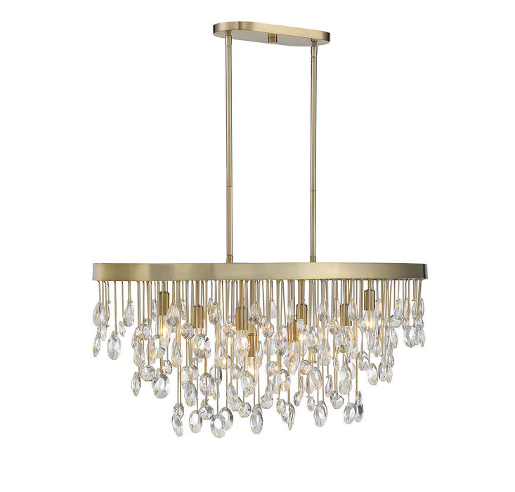 Savoy House 1-1847-8-127 Eight Light Linear Chandelier, Noble Brass