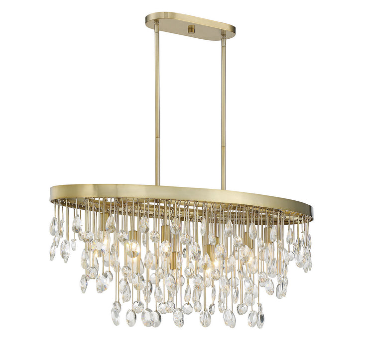 Savoy House 1-1847-8-127 Eight Light Linear Chandelier, Noble Brass