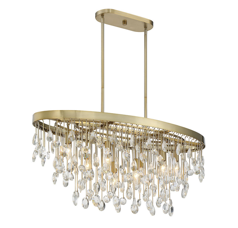 Savoy House 1-1847-8-127 Eight Light Linear Chandelier, Noble Brass