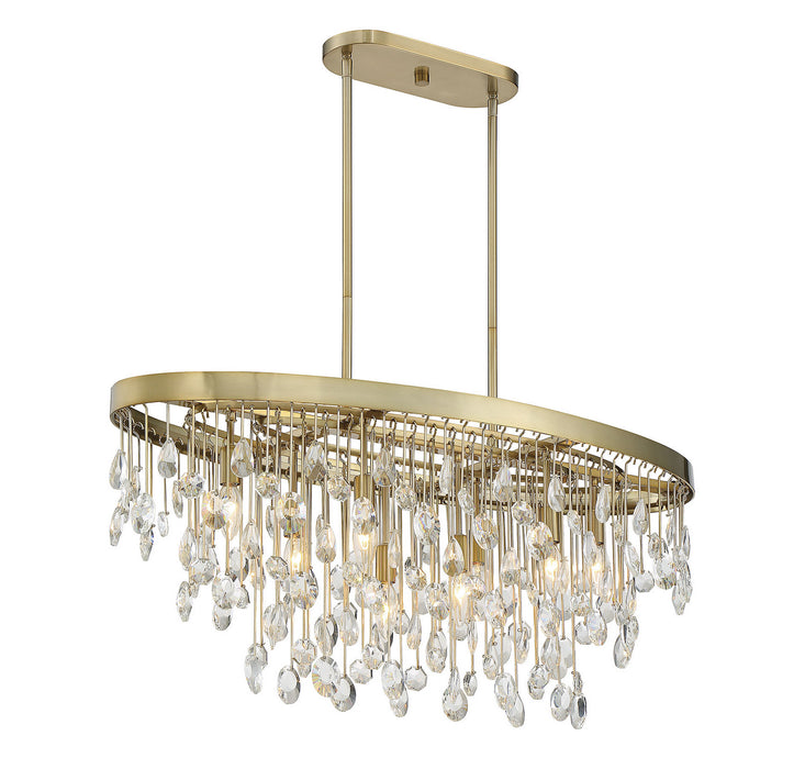 Savoy House 1-1847-8-127 Eight Light Linear Chandelier, Noble Brass
