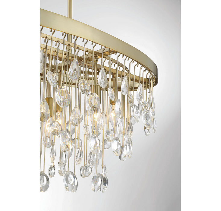 Savoy House 1-1847-8-127 Eight Light Linear Chandelier, Noble Brass