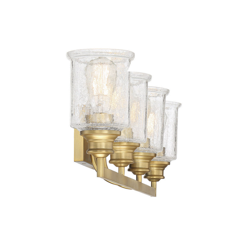 Savoy House 8-1972-4-322 Four Light Bath Bar, Warm Brass