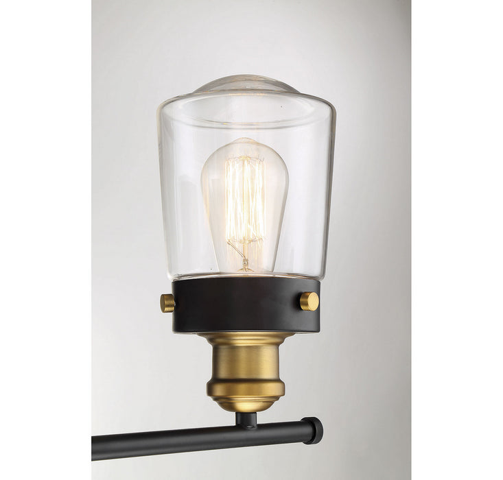 Savoy House 8-2069-3-51 Three Light Bath Bar, Vintage Black with Warm Brass