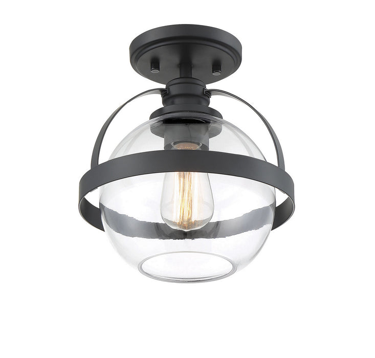 Savoy House 6-7200-1-89 One Light Semi-Flush Mount, Matte Black