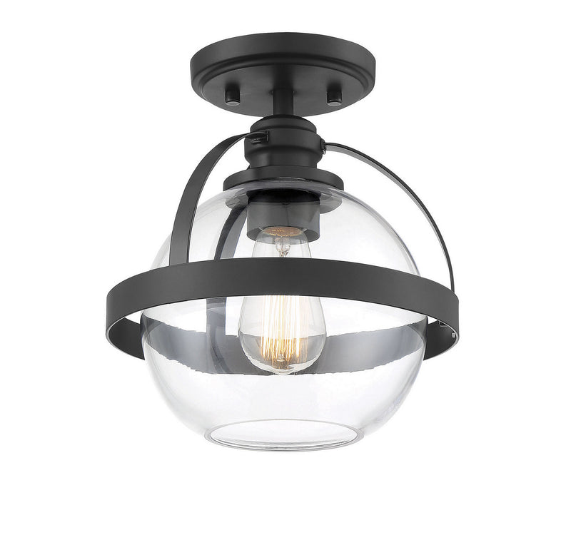 Savoy House 6-7200-1-89 One Light Semi-Flush Mount, Matte Black