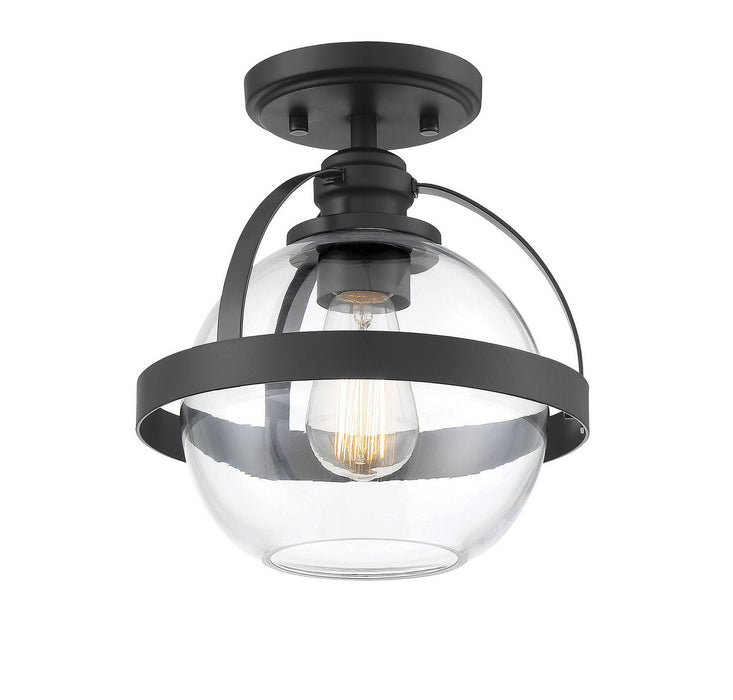 Savoy House 6-7200-1-89 One Light Semi-Flush Mount, Matte Black