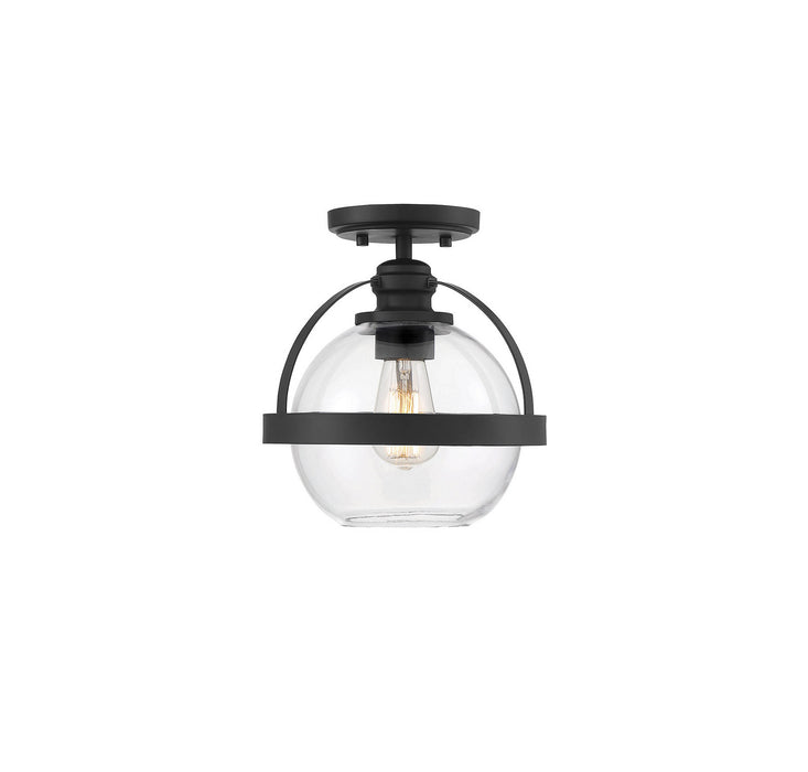 Savoy House 6-7200-1-89 One Light Semi-Flush Mount, Matte Black