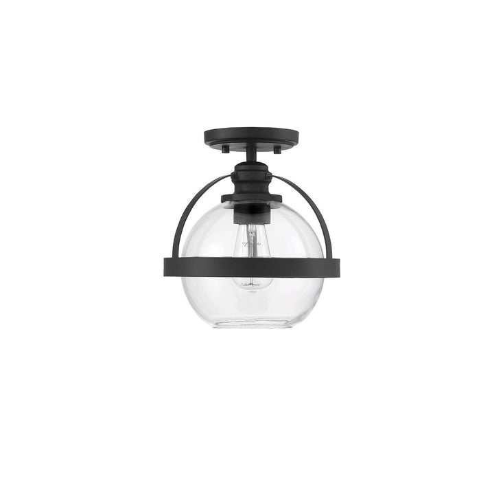 Savoy House 6-7200-1-89 One Light Semi-Flush Mount, Matte Black