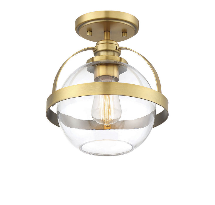 Savoy House 6-7200-1-322 One Light Semi-Flush Mount, Warm Brass