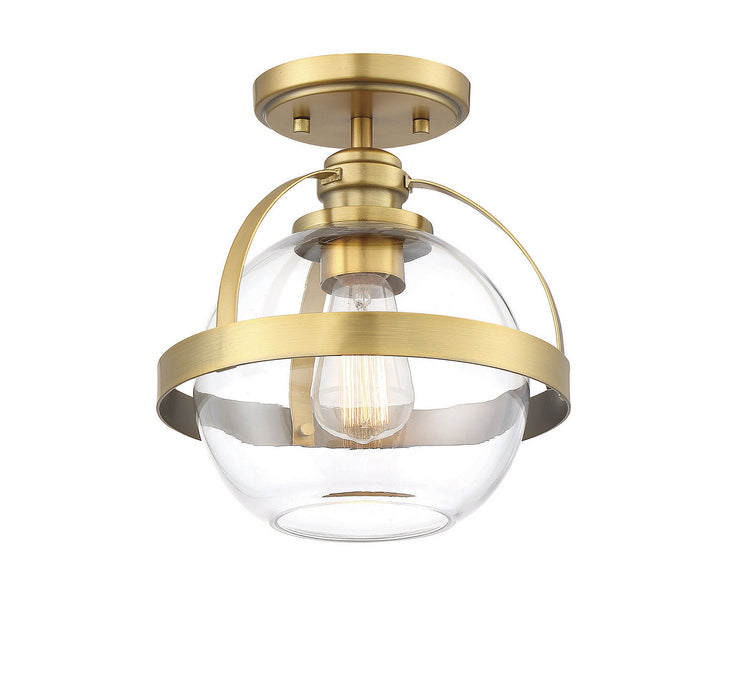 Savoy House 6-7200-1-322 One Light Semi-Flush Mount, Warm Brass