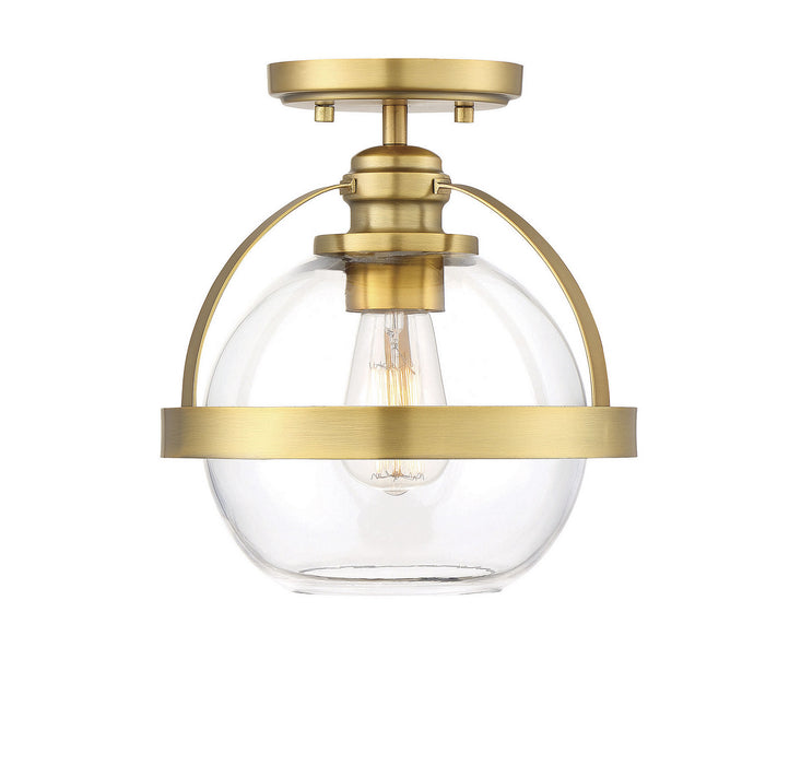 Savoy House 6-7200-1-322 One Light Semi-Flush Mount, Warm Brass