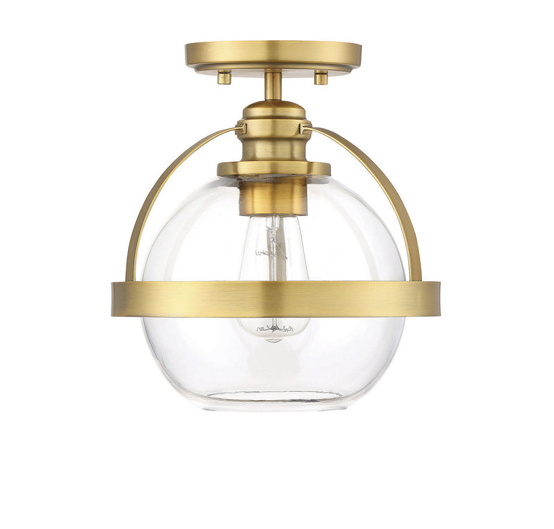 Savoy House 6-7200-1-322 One Light Semi-Flush Mount, Warm Brass
