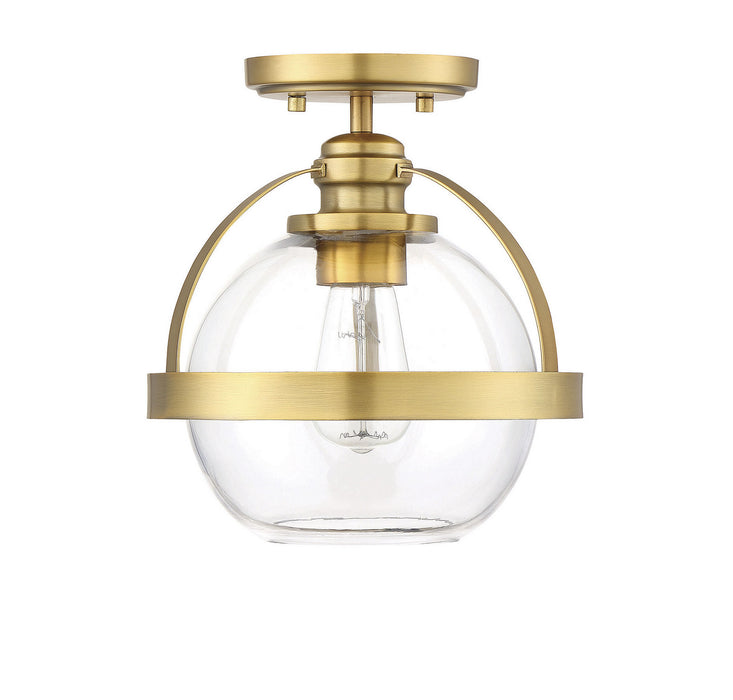 Savoy House 6-7200-1-322 One Light Semi-Flush Mount, Warm Brass