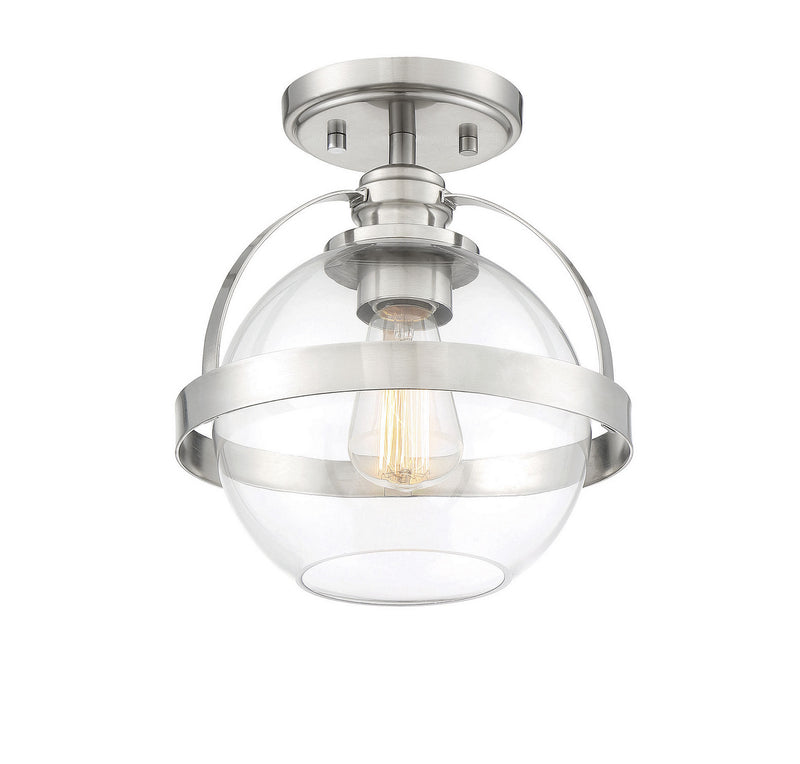 Savoy House 6-7200-1-SN One Light Semi-Flush Mount, Satin Nickel