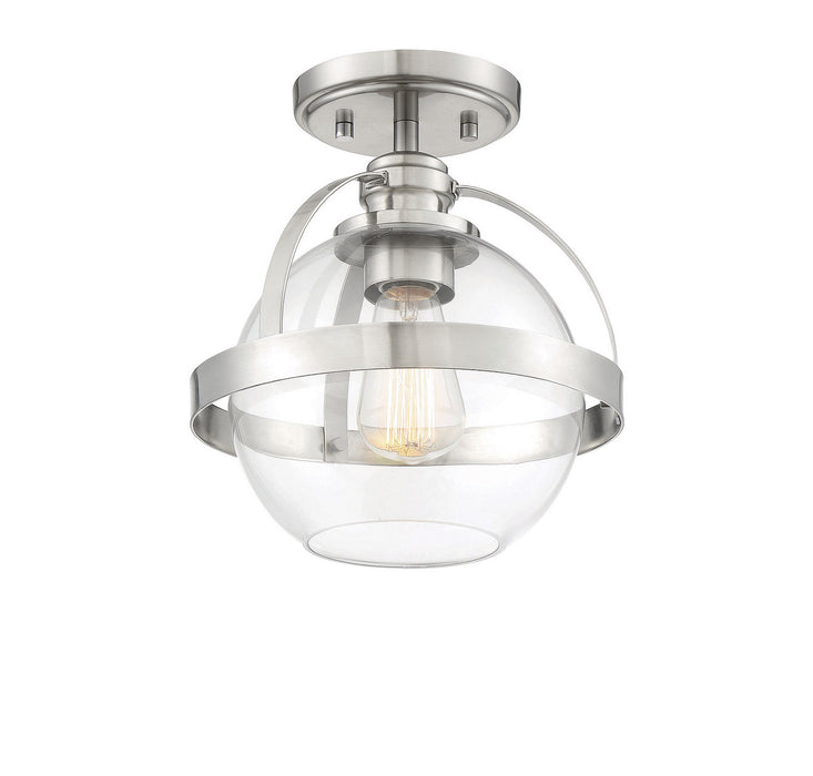 Savoy House 6-7200-1-SN One Light Semi-Flush Mount, Satin Nickel