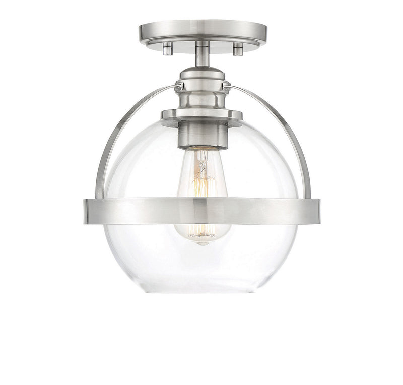 Savoy House 6-7200-1-SN One Light Semi-Flush Mount, Satin Nickel