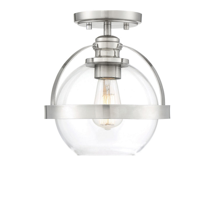 Savoy House 6-7200-1-SN One Light Semi-Flush Mount, Satin Nickel