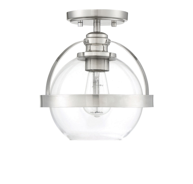 Savoy House 6-7200-1-SN One Light Semi-Flush Mount, Satin Nickel