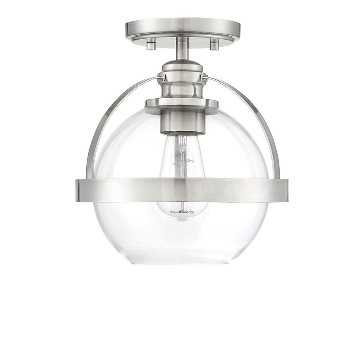 Savoy House 6-7200-1-SN One Light Semi-Flush Mount, Satin Nickel