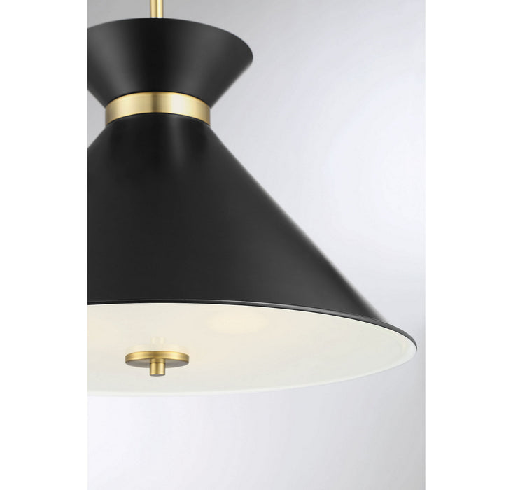 Savoy House 7-2416-3-143 Three Light Pendant, Black with Warm Brass