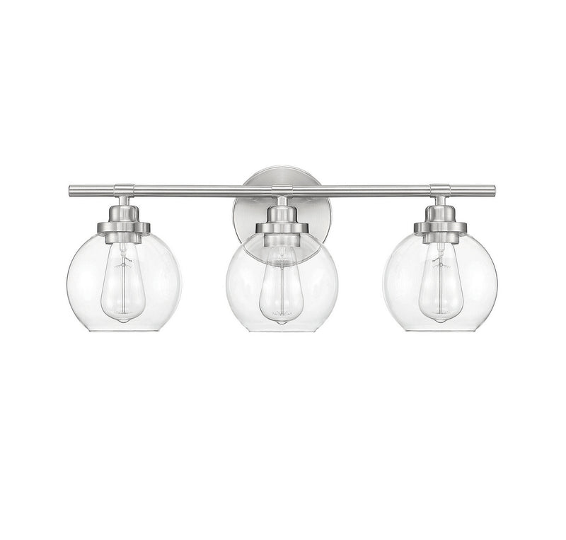 Savoy House 8-4050-3-SN Three Light Bath Bar, Satin Nickel