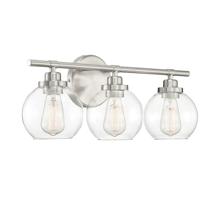 Savoy House 8-4050-3-SN Three Light Bath Bar, Satin Nickel