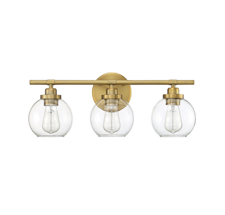 Savoy House 8-4050-3-322 Three Light Bath Bar, Warm Brass