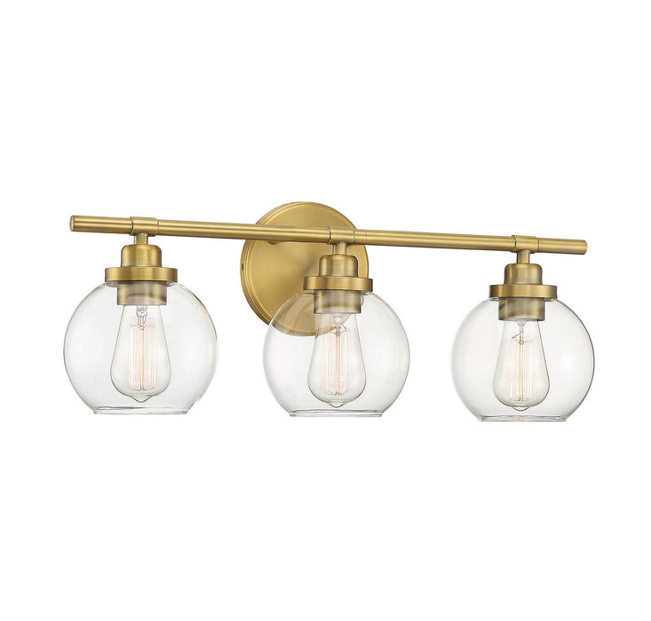 Savoy House 8-4050-3-322 Three Light Bath Bar, Warm Brass