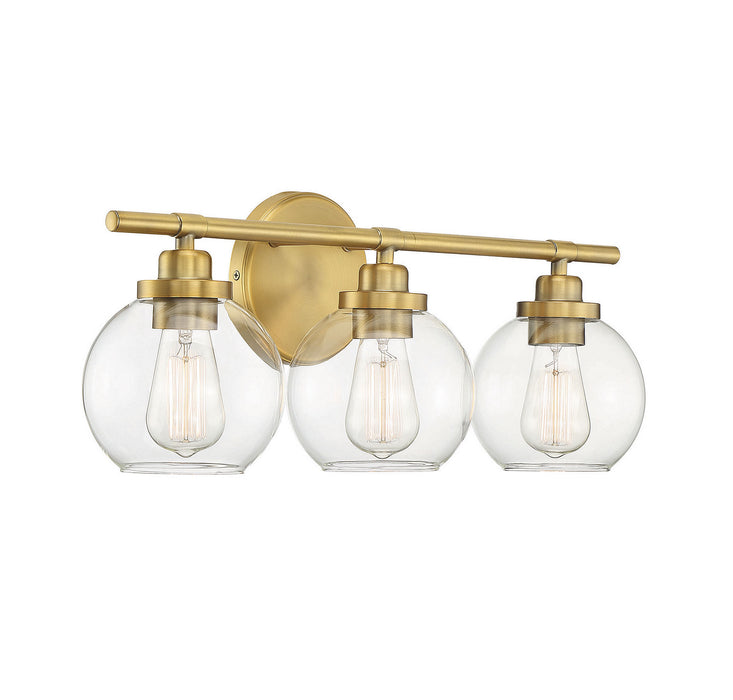 Savoy House 8-4050-3-322 Three Light Bath Bar, Warm Brass
