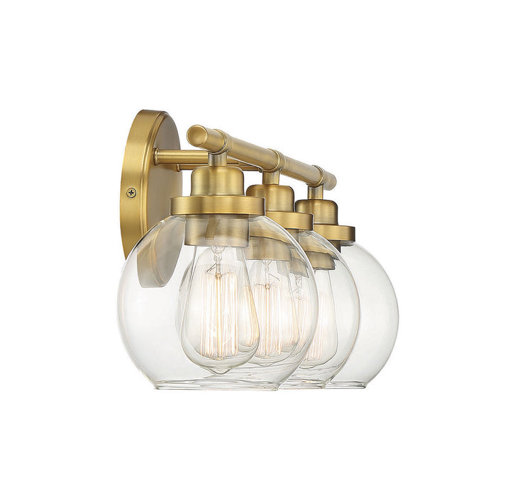 Savoy House 8-4050-3-322 Three Light Bath Bar, Warm Brass