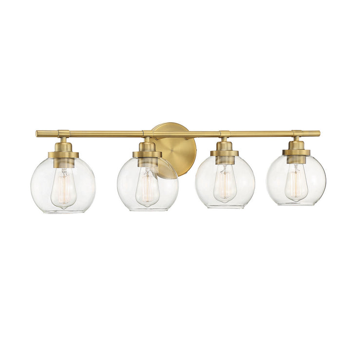 Savoy House 8-4050-4-322 Four Light Bath Bar, Warm Brass
