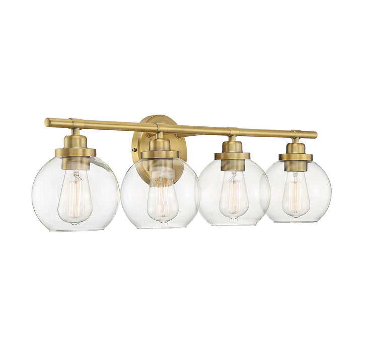 Savoy House 8-4050-4-322 Four Light Bath Bar, Warm Brass