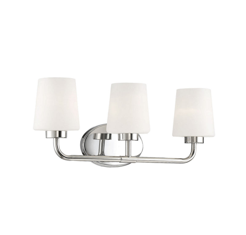 Savoy House 8-4090-3-109 Three Light Bath Bar, Polished Nickel