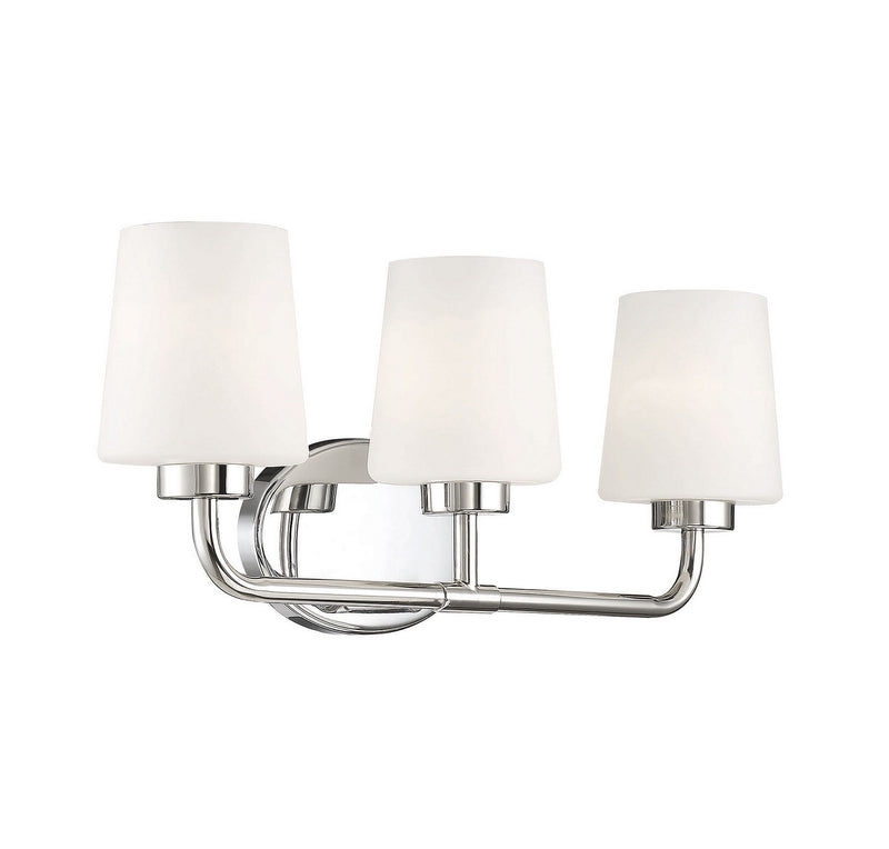Savoy House 8-4090-3-109 Three Light Bath Bar, Polished Nickel