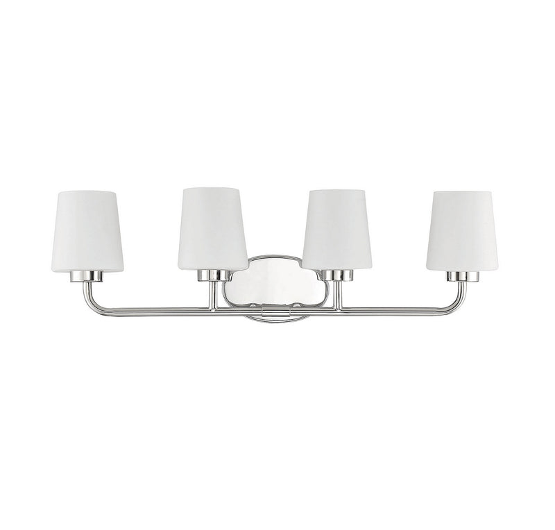Savoy House 8-4090-4-109 Four Light Bath Bar, Polished Nickel