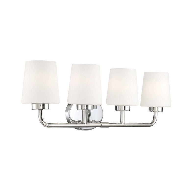Savoy House 8-4090-4-109 Four Light Bath Bar, Polished Nickel