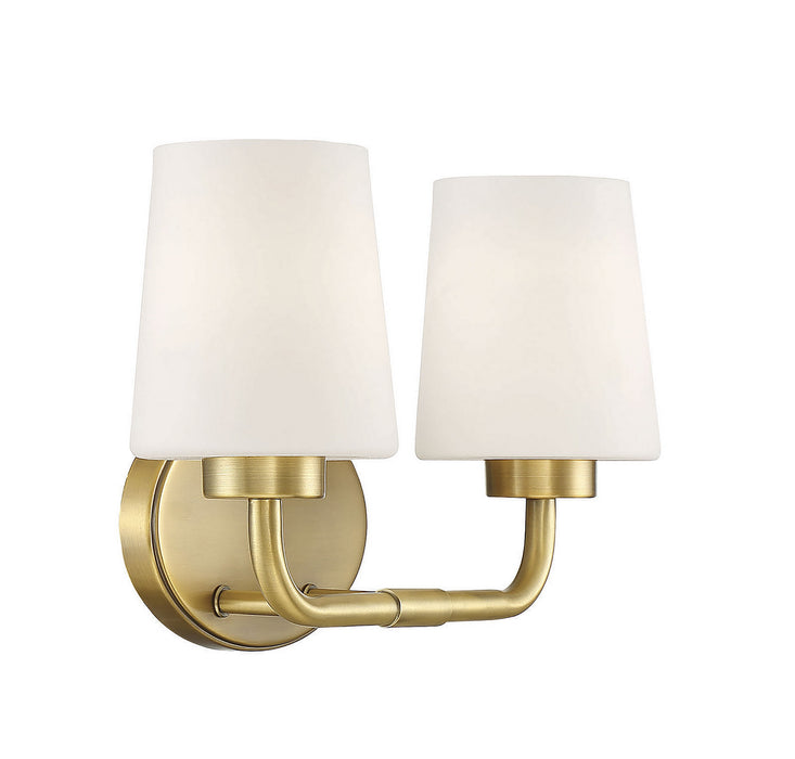 Savoy House 8-4090-2-322 Two Light Bath Bar, Warm Brass