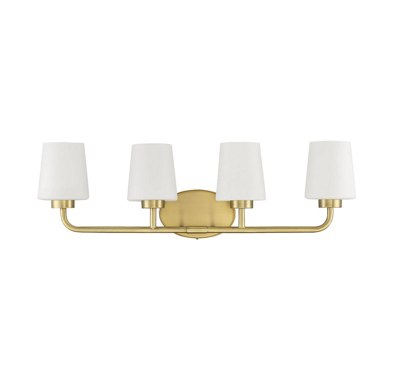 Savoy House 8-4090-4-322 Four Light Bath Bar, Warm Brass