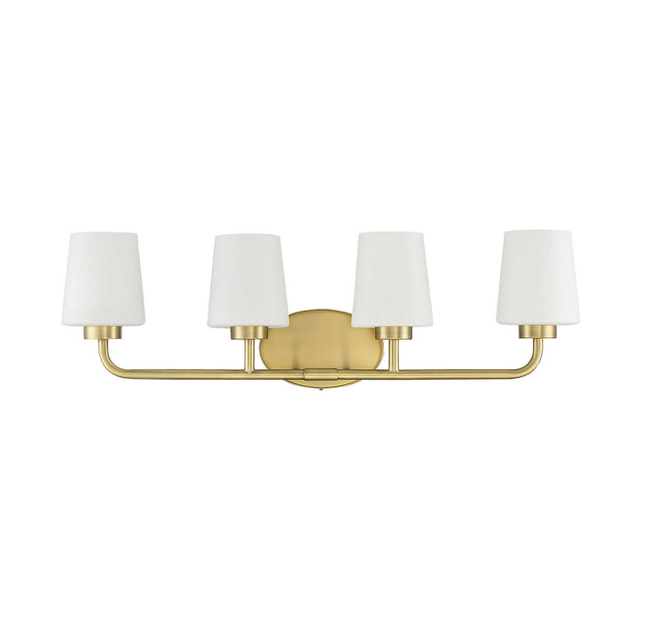 Savoy House 8-4090-4-322 Four Light Bath Bar, Warm Brass