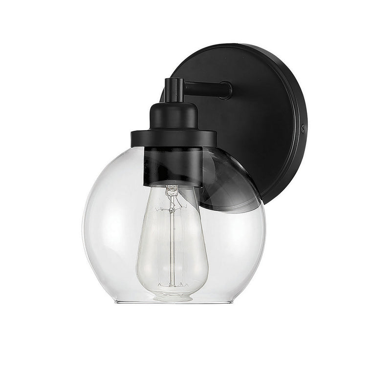 Savoy House 9-4050-1-BK One Light Wall Sconce, Matte Black