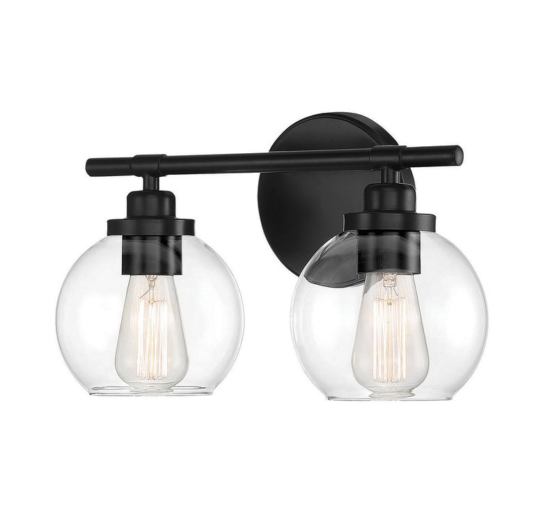 Savoy House 8-4050-2-BK Two Light Bath Bar, Matte Black