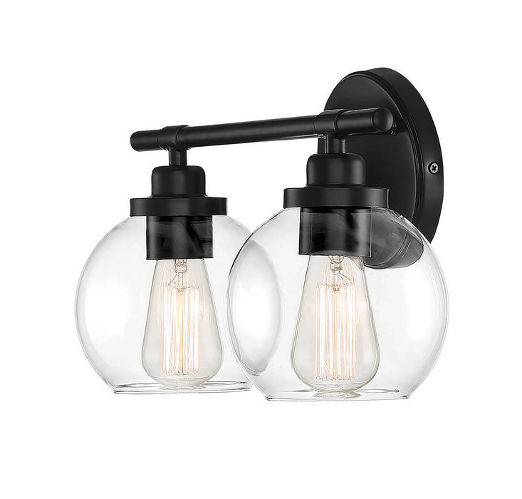 Savoy House 8-4050-2-BK Two Light Bath Bar, Matte Black
