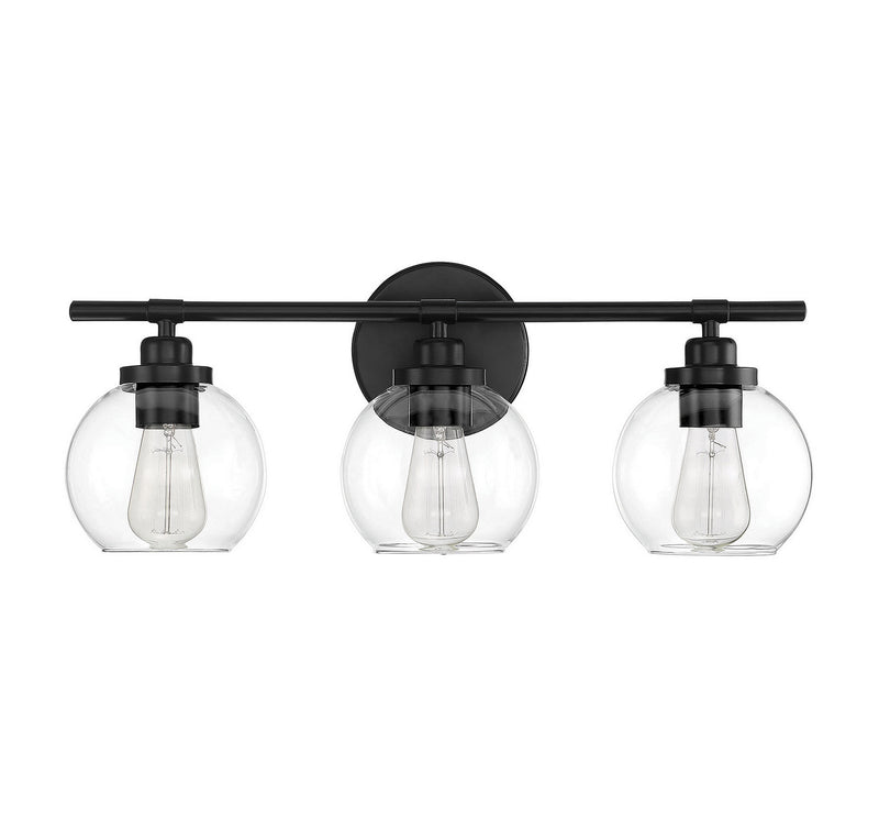 Savoy House 8-4050-3-BK Three Light Bath Bar, Matte Black