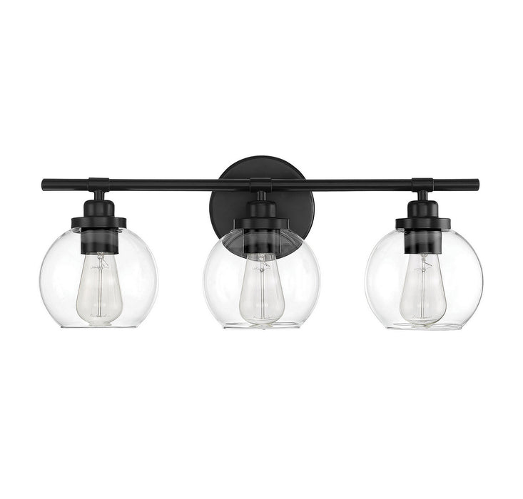 Savoy House 8-4050-3-BK Three Light Bath Bar, Matte Black