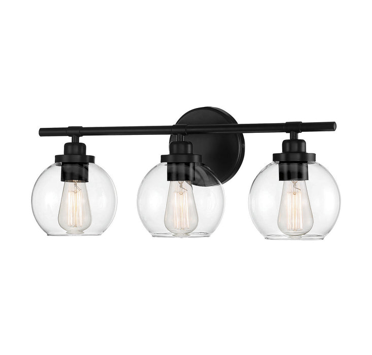 Savoy House 8-4050-3-BK Three Light Bath Bar, Matte Black